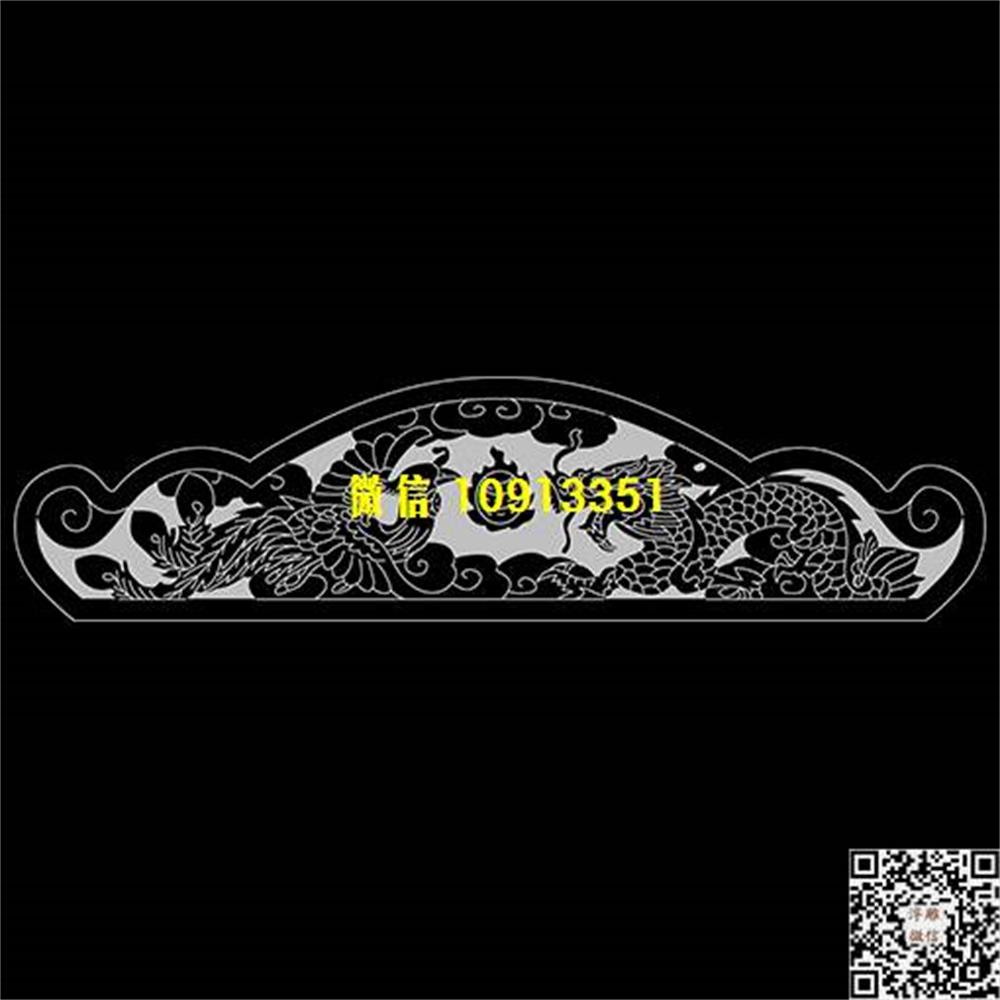 精雕图202龙凤碑头线雕图石雕墓碑单线铣底图精雕矢量图_电脑雕刻plt文泰矢量图精雕图浮雕图